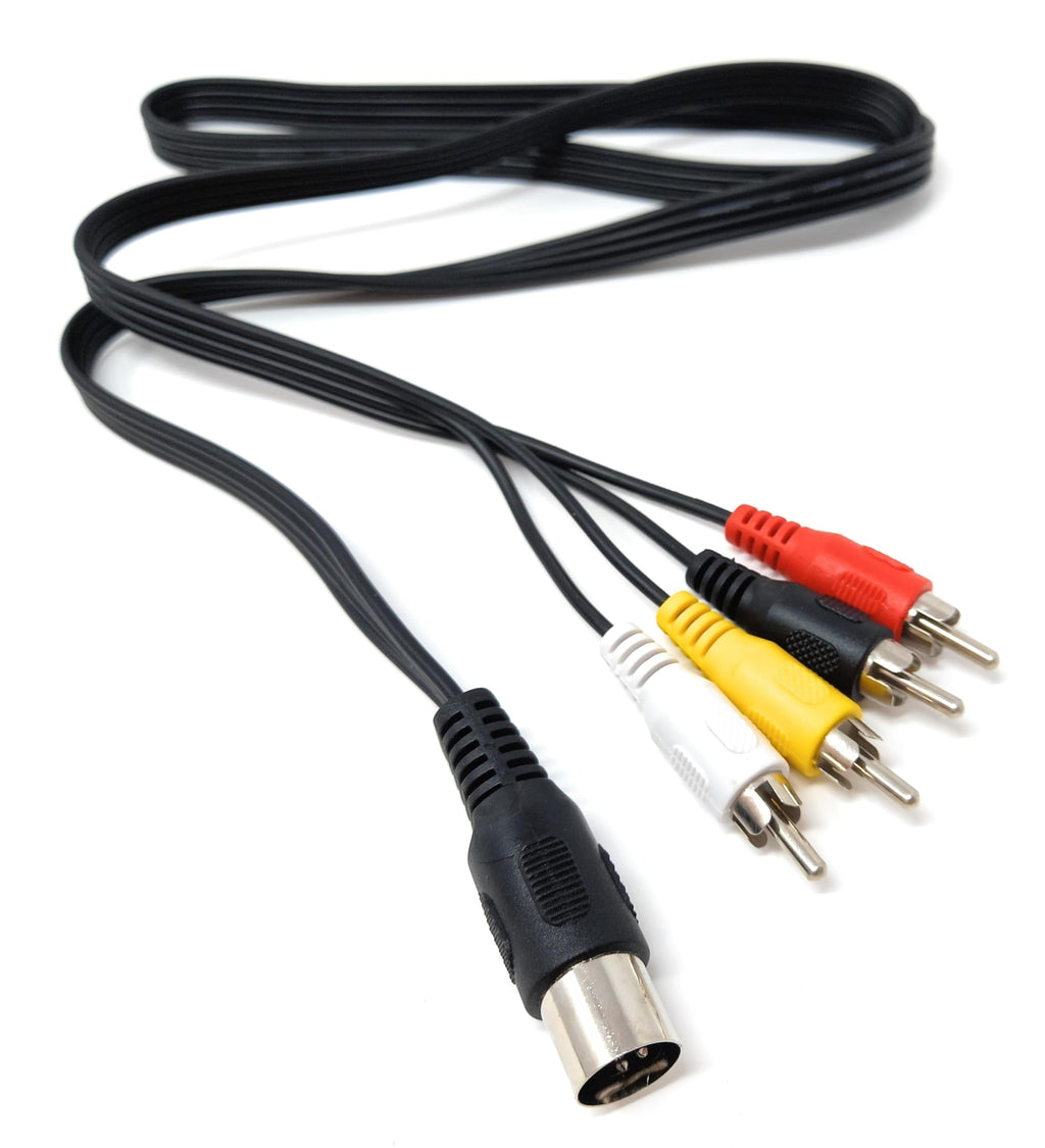 DRUT 5 Pin Midi Din Male to 4x RCA Male Audio Adapter Cable, Compatible with Cassette Player, CD, Amplifier, Music Instruments
