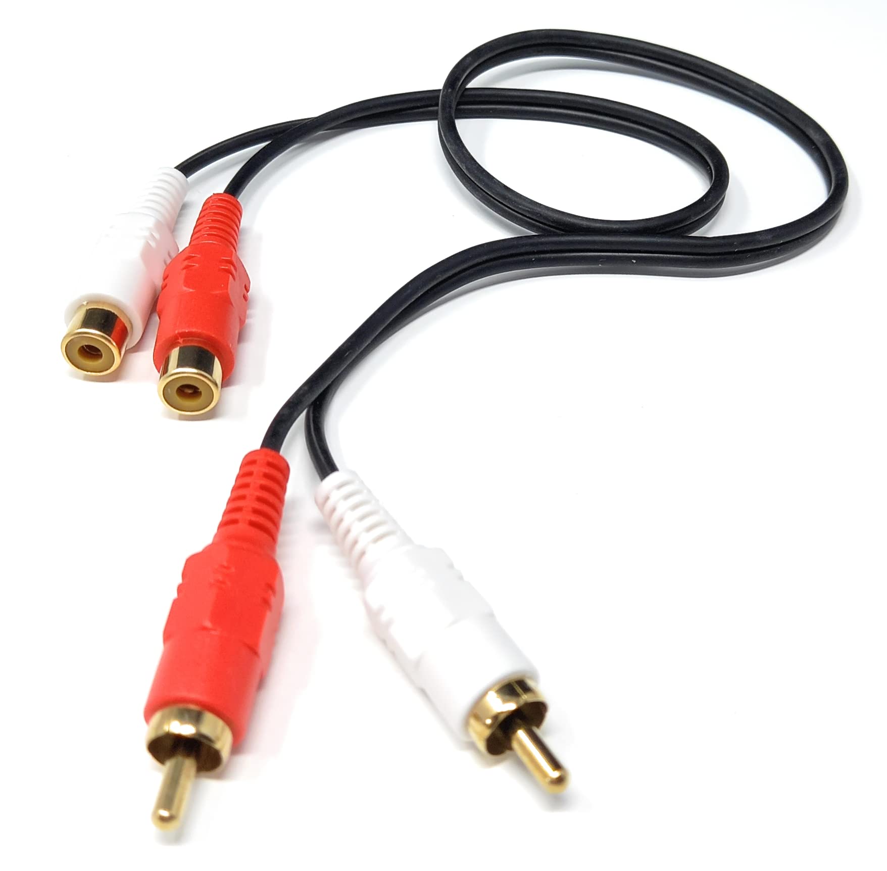 DRUT Twin 2 x RCA to RCA Phono Audio Extension Lead Male to Female Cable