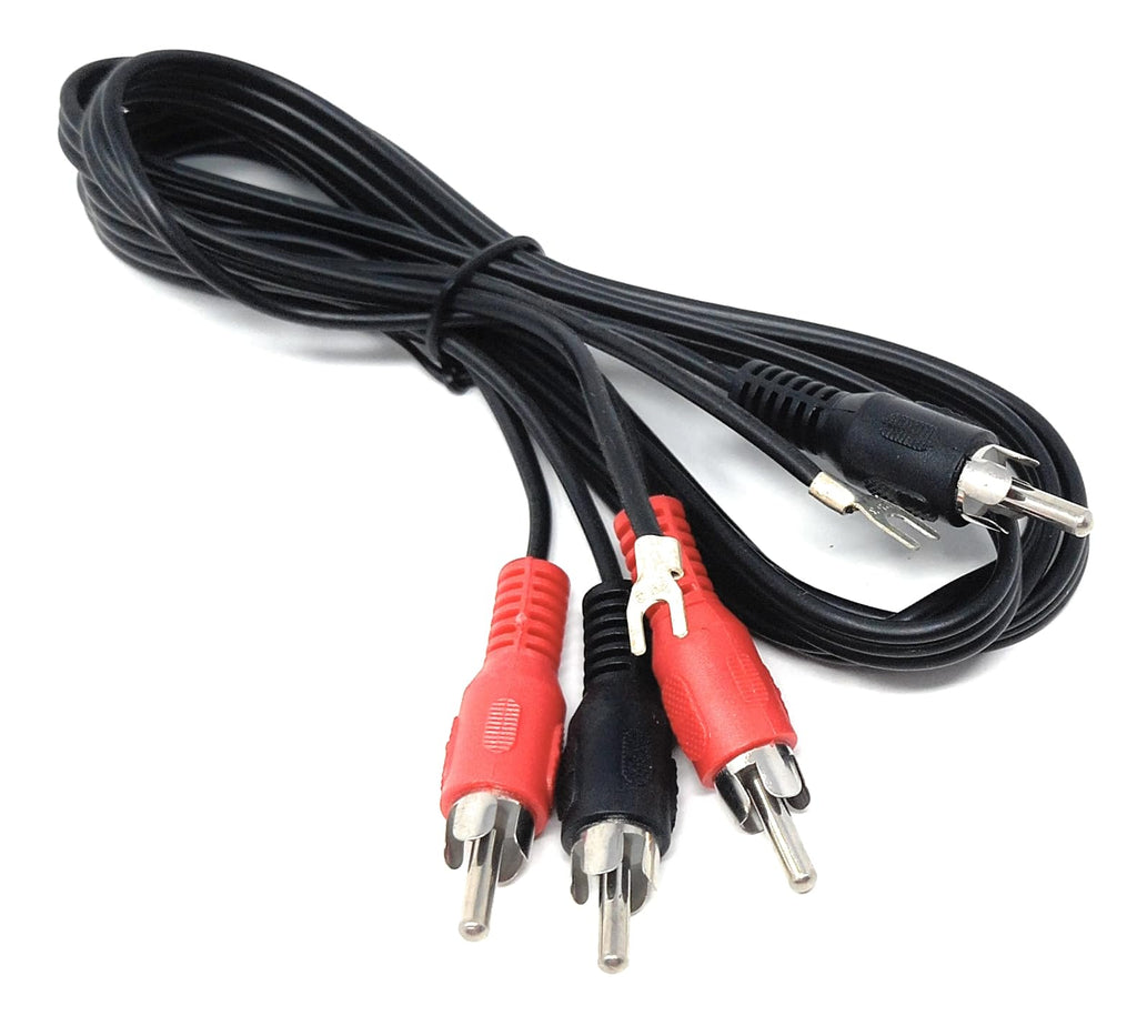 DRUT 1.2m RCA to RCA Twin Phono Audio Cable With Earth Lead for Turntable Mixer