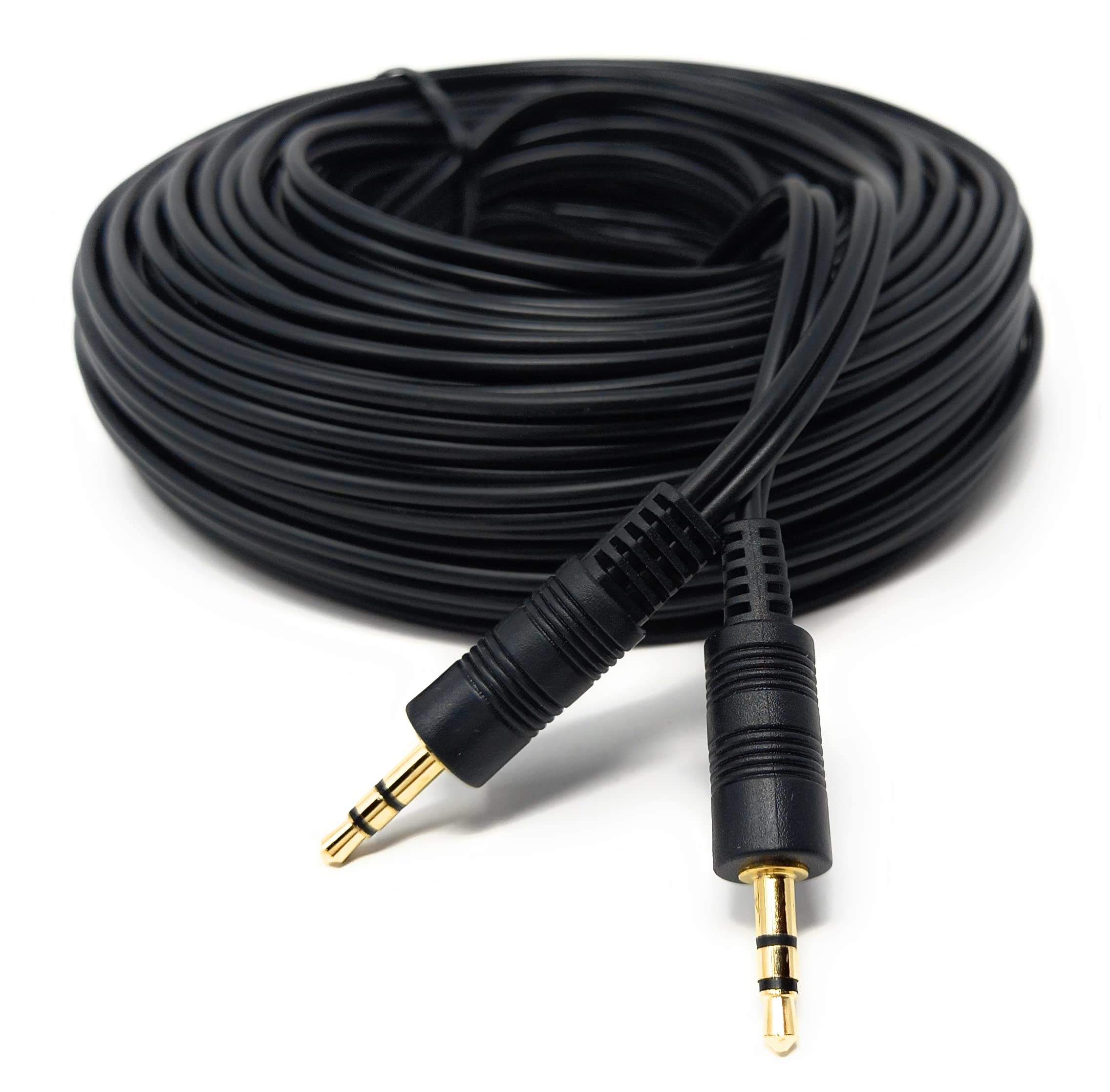 DRUT 3.5mm to 3.5mm Stereo Audio AUX Cable Gold Connectors, Small 3 pin Jack to Jack Speaker Lead