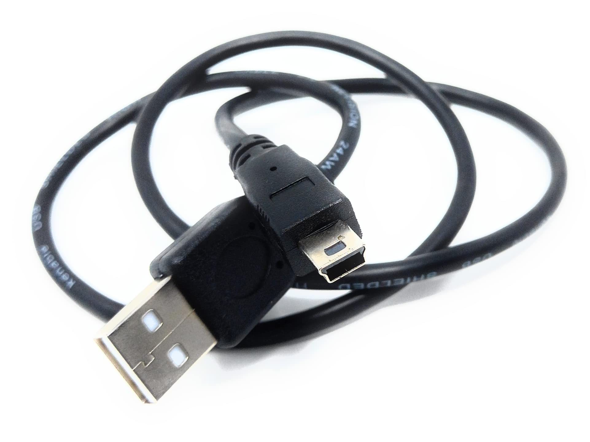 Mini USB to USB 24AWG 2.0 Hi-Speed 2.0 A-Male to Mini-B 5pin Cable Power & Data Lead