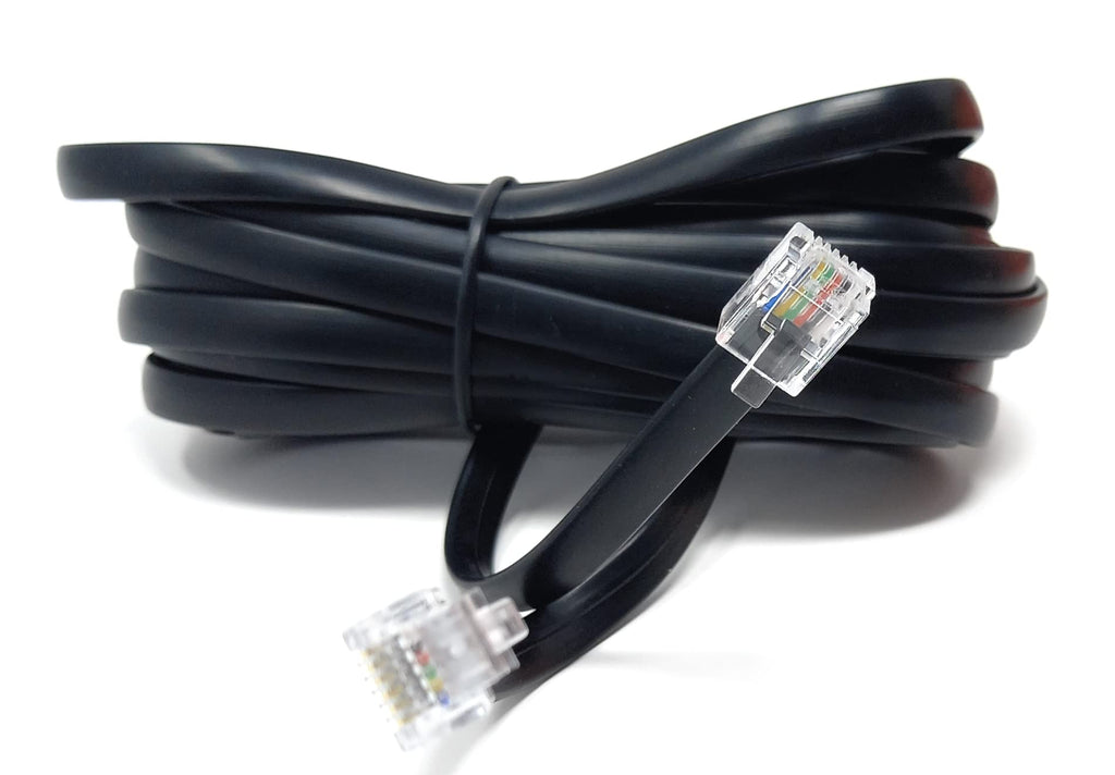 DRUT FLAT RJ12 to RJ12 6P6C Cable Lead Plug to Plug (RJ11 with 6 pin Wire)