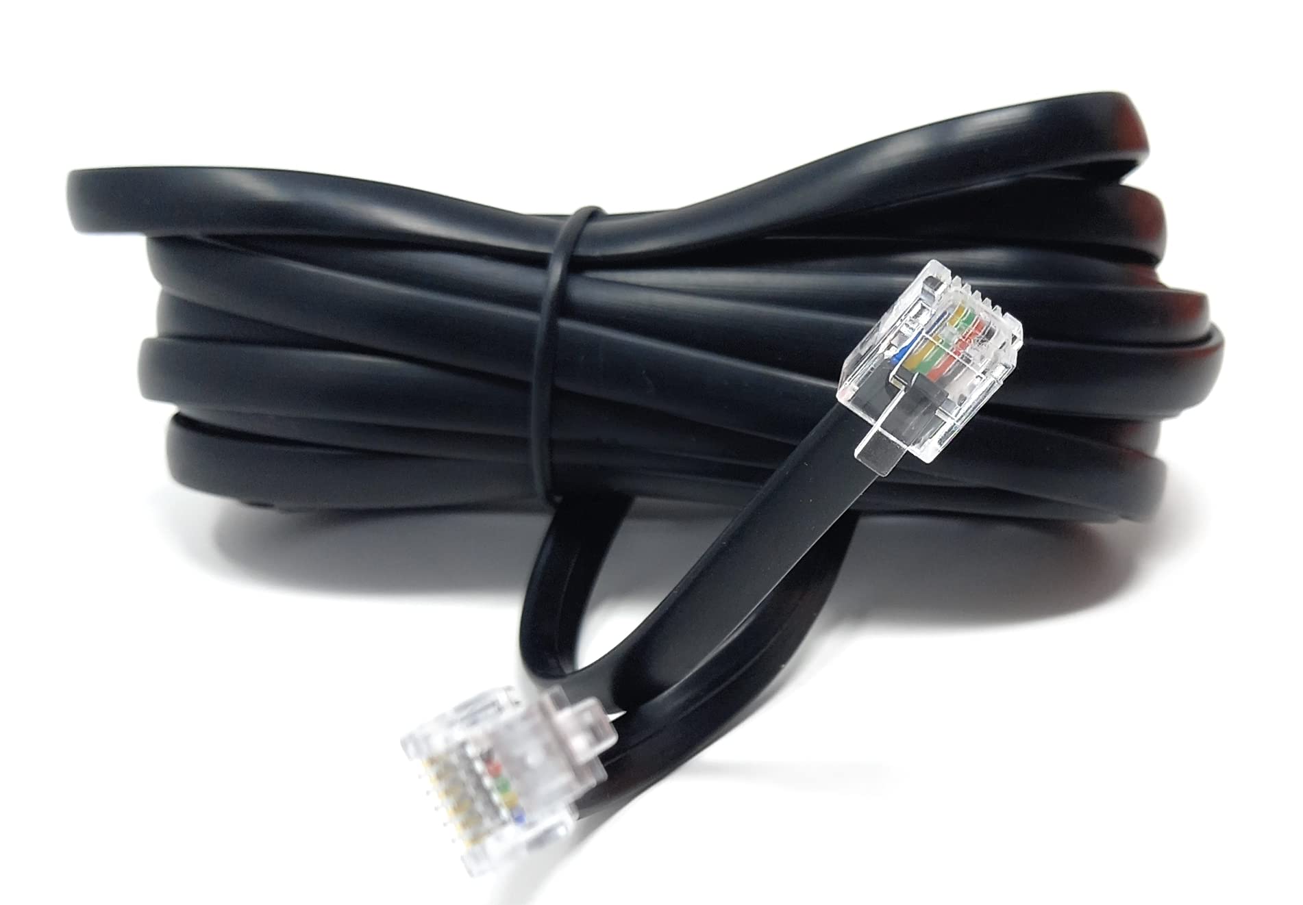 DRUT FLAT RJ12 to RJ12 6P6C Cable Lead Plug to Plug (RJ11 with 6 pin Wire)