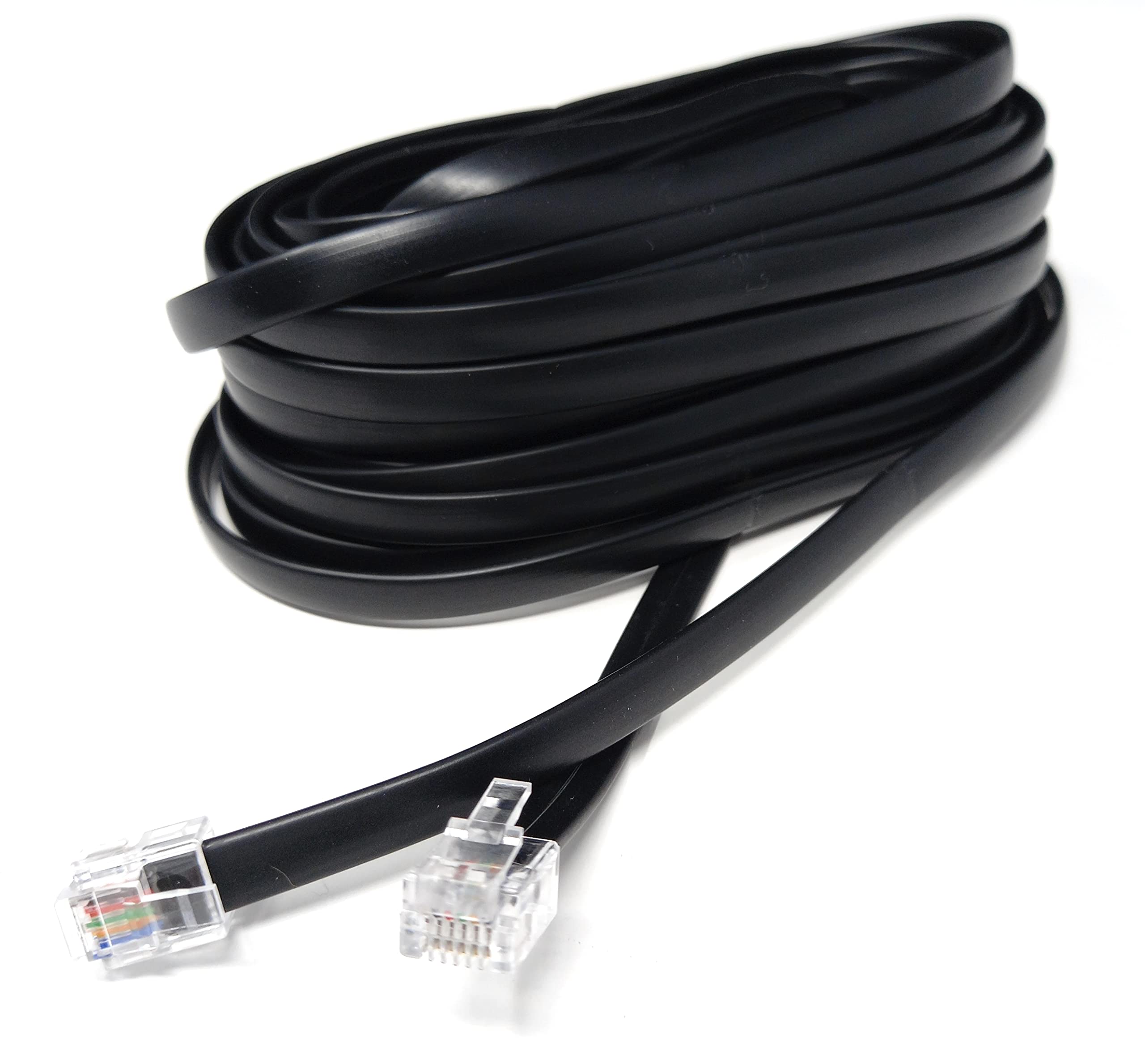 DRUT FLAT RJ12 to RJ12 6P6C Cable Lead Plug to Plug (RJ11 with 6 pin Wire)