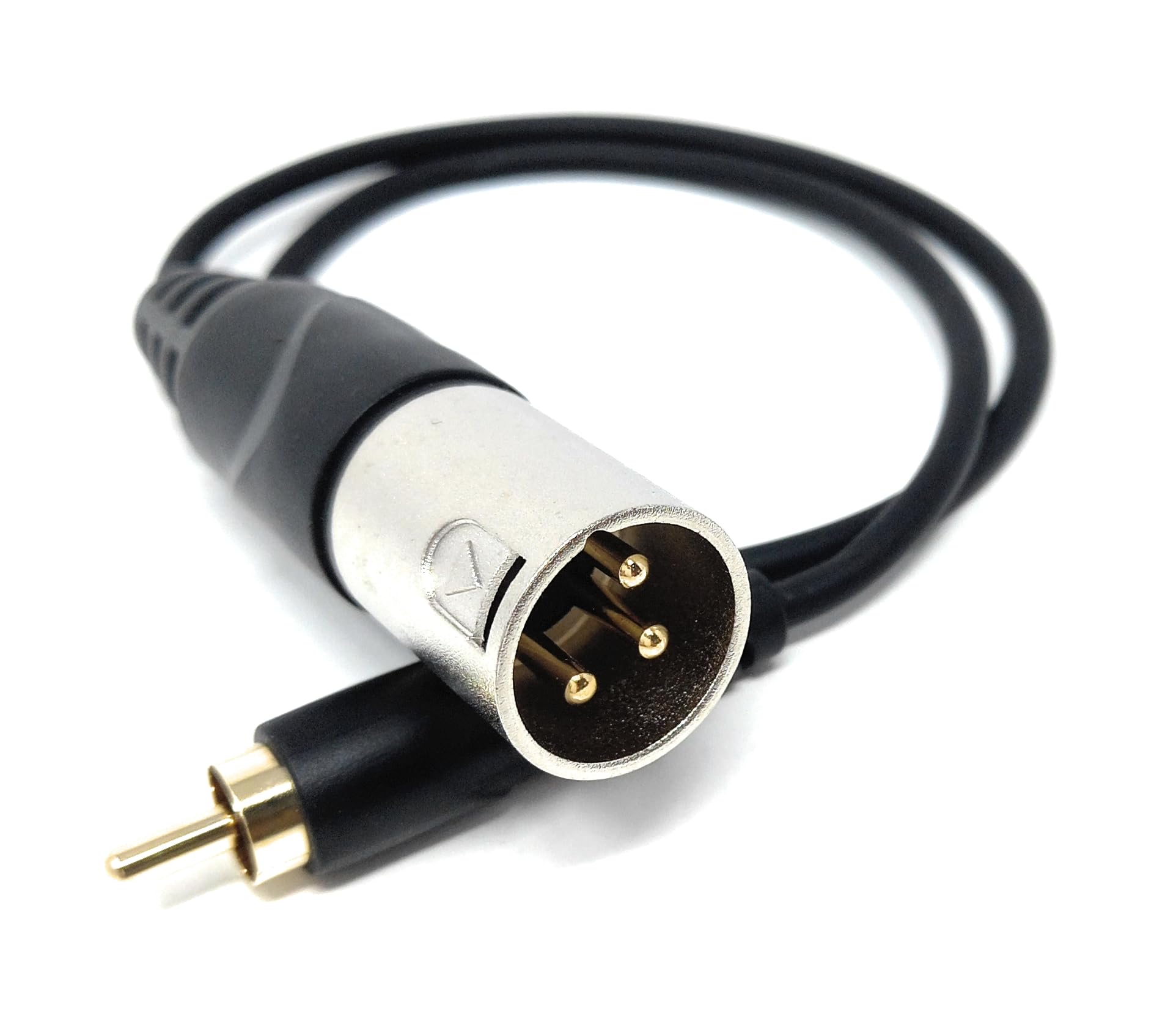 DRUT 3-Pin Male XLR to RCA Phono Single Plug Cable for HiFi Audio, Music Instruments, Mixer, Microphone Lead, Cable, Gold Plated