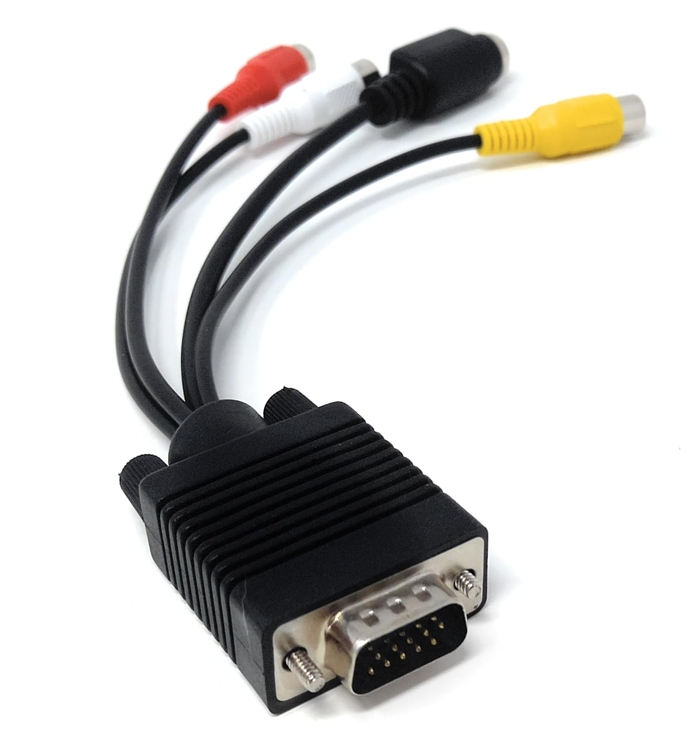 DRUT VGA to Triple RCA Female and S-Video Cable Adapter Converter for TV, PC, Computer, Video, AV Projector