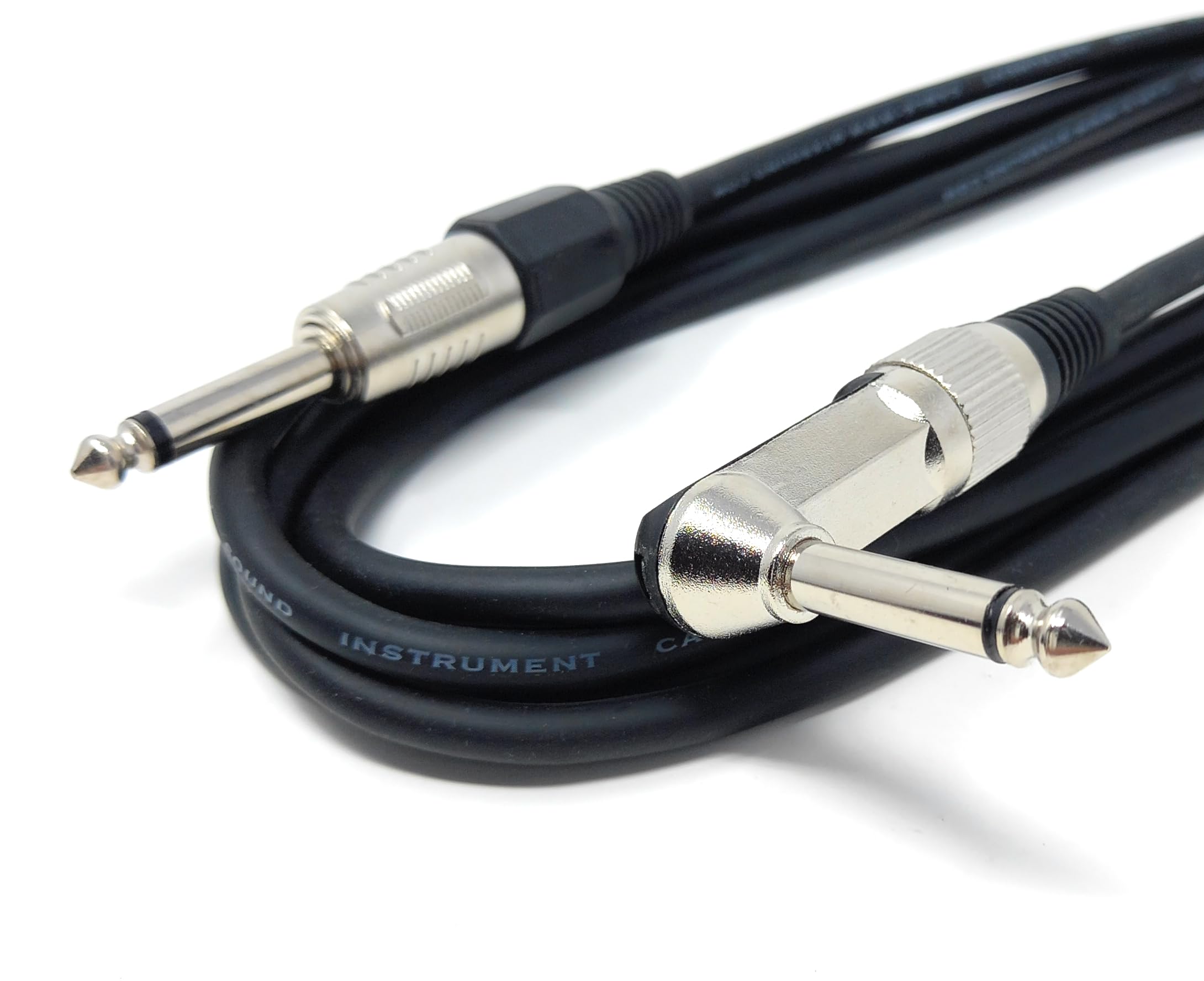 DRUT Mono 6.35mm to 6.35mm Right Angled Shielded Guitar, Mixer, Speaker, Amplifier Lead Male Audio Cable