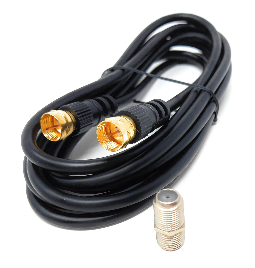 DRUT F-Type Connector TV RG6 Cable With (F-Type Female Coupler) Compatible With STB, Dish TV, Satellite, Antenna Coax Cable Lead