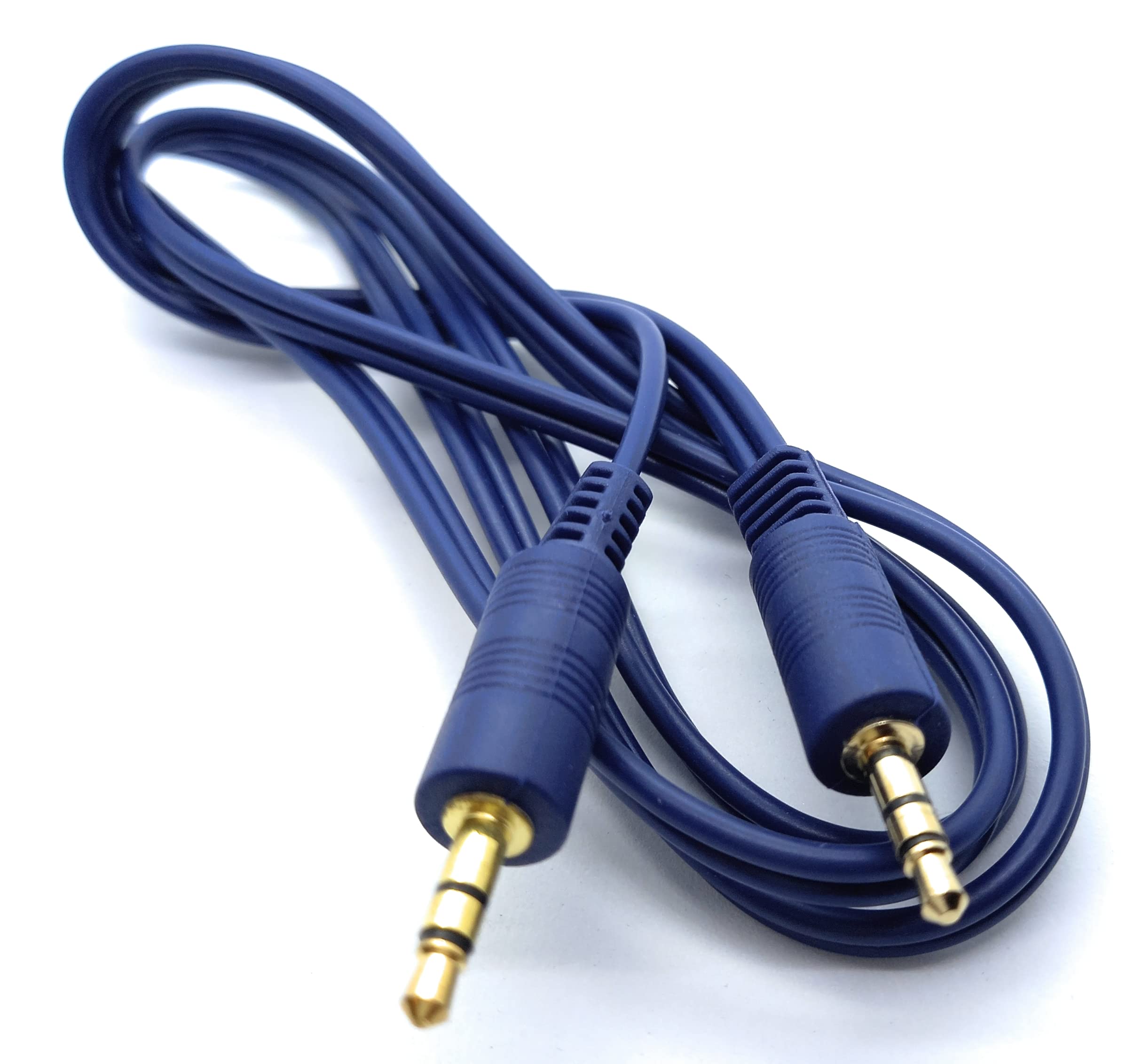 DRUT 3.5mm to 3.5mm Stereo Audio AUX Cable Gold Connectors, Small 3 pin Jack to Jack Speaker Lead