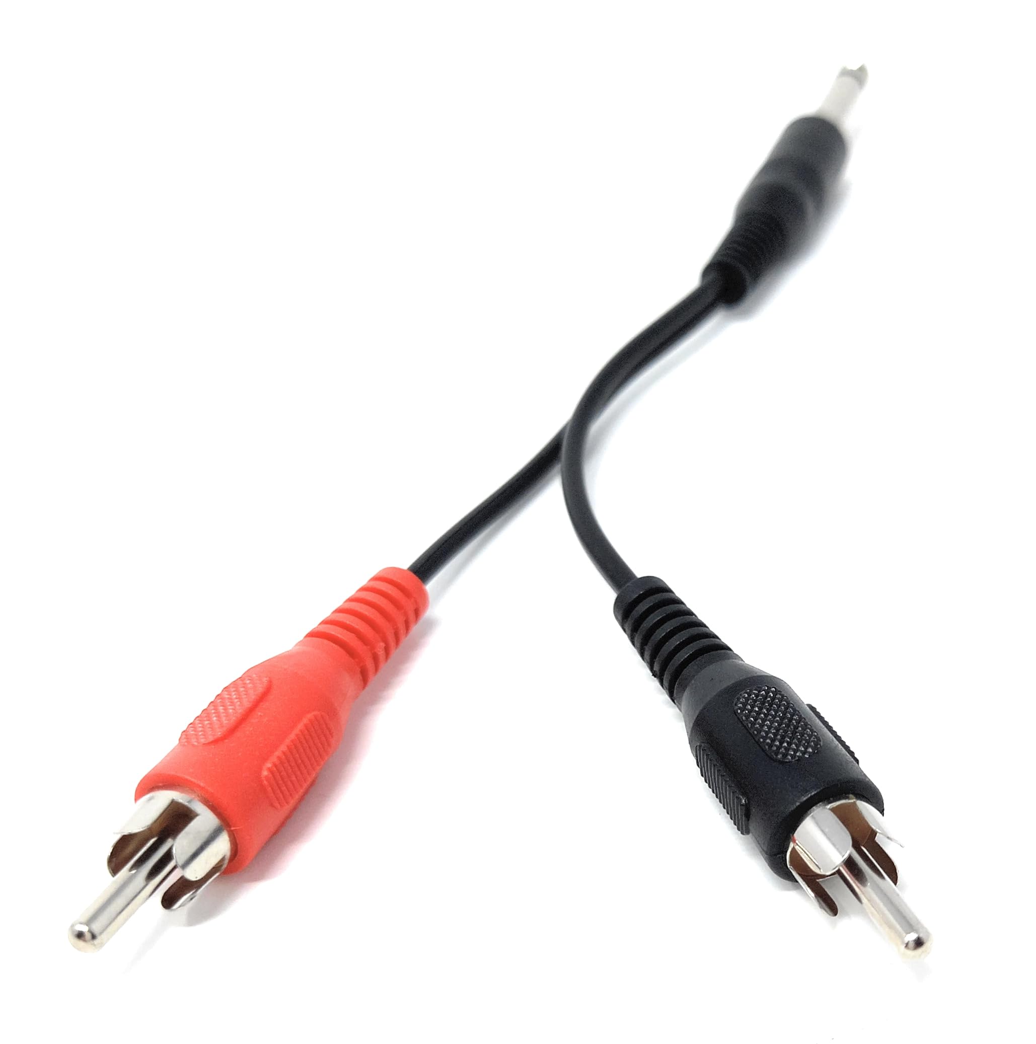 DRUT 6.35mm Mono TS Jack to 2 x RCA Phono Plug to Plug Lead, Audio Cable
