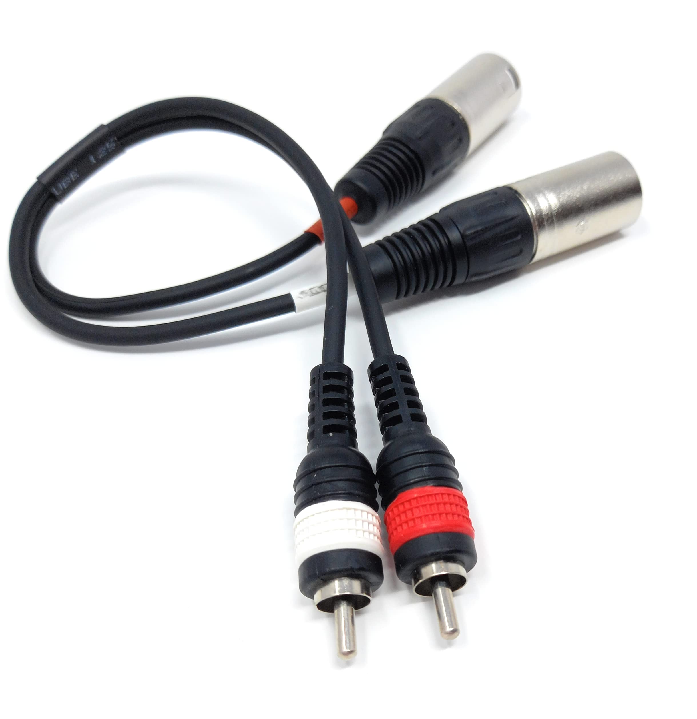 DRUT Twin XLR 3 Pin Plugs to 2 x RCA Phono Plugs Lead Audio Shielded Cable