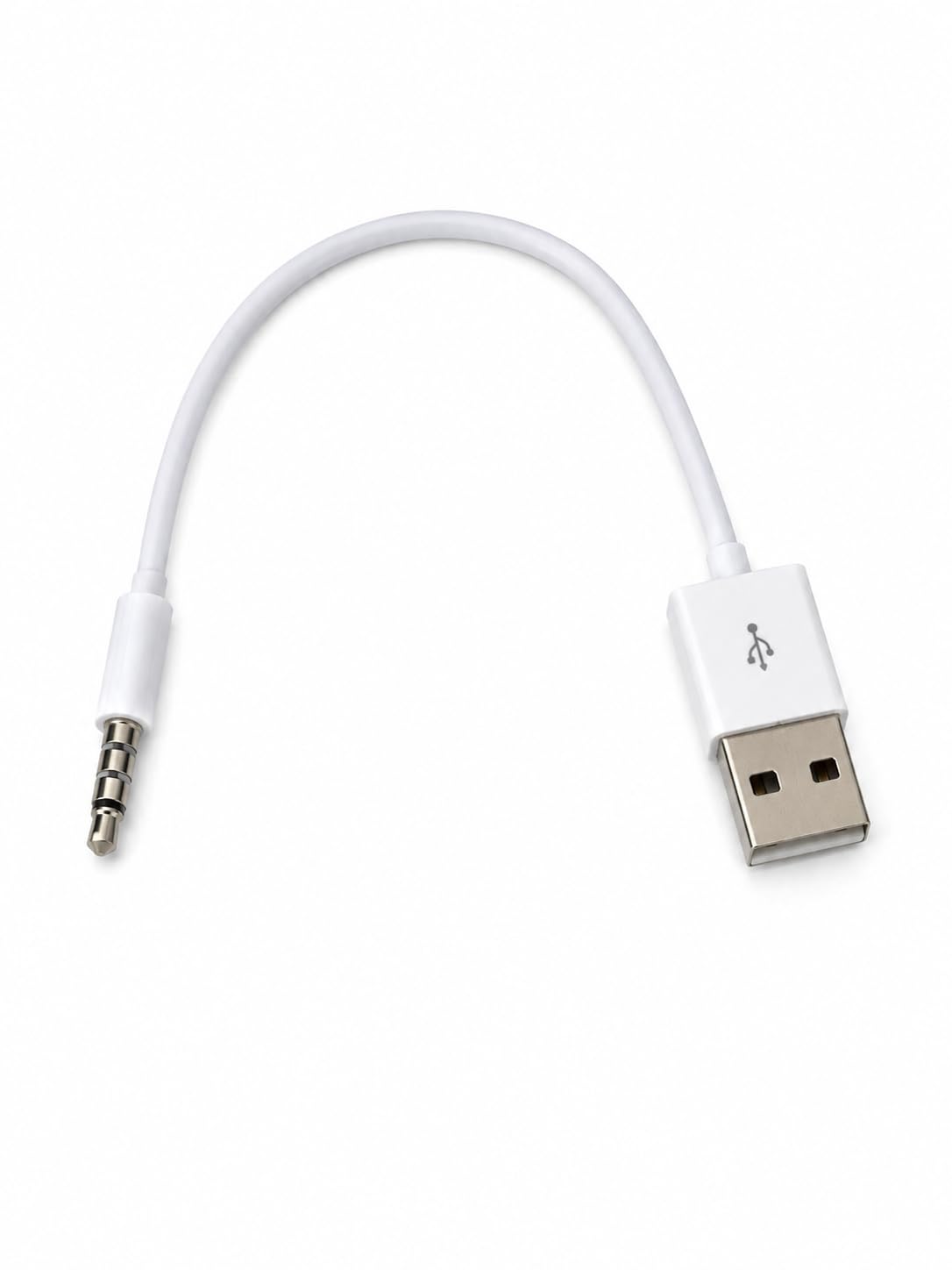 DRUT 3.5mm AUX Audio Jack to USB 2.0 Male Adapter Cable, 10cm Short Converter Lead, Compatible with MP3/MP4 Players and Audio Devices