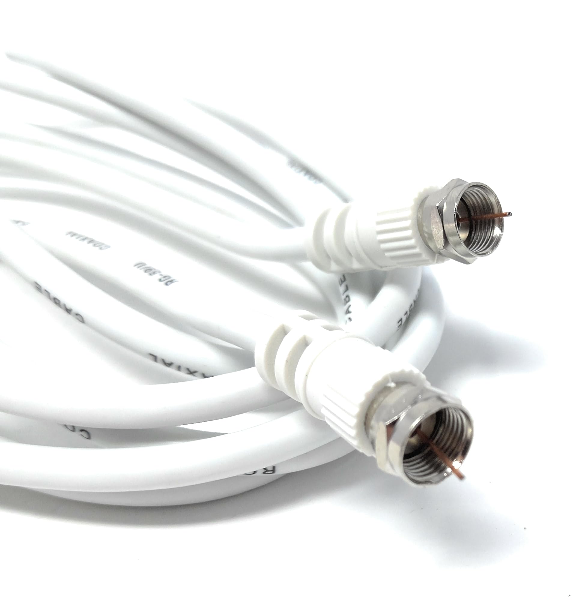 DRUT F-Type Male to Male Coax Coaxial Cable, Extension 75ohm Cord Wire Compatible with Satellite Dish, TV Antenna, Freeview TV, DVD, VCR, SKY HD, Virgin, BT