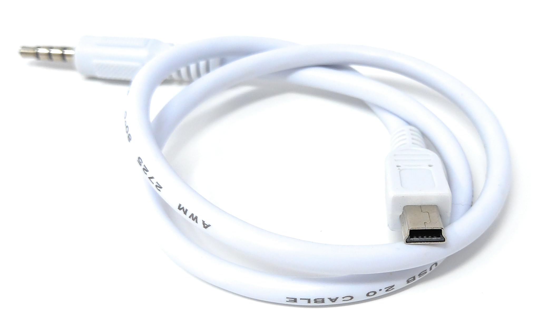 DRUT 50cm 3.5mm 4 Pole Male Audio Jack to 5 Pin Mini USB Male Adapter, TRS Aux Cable 1.6ft