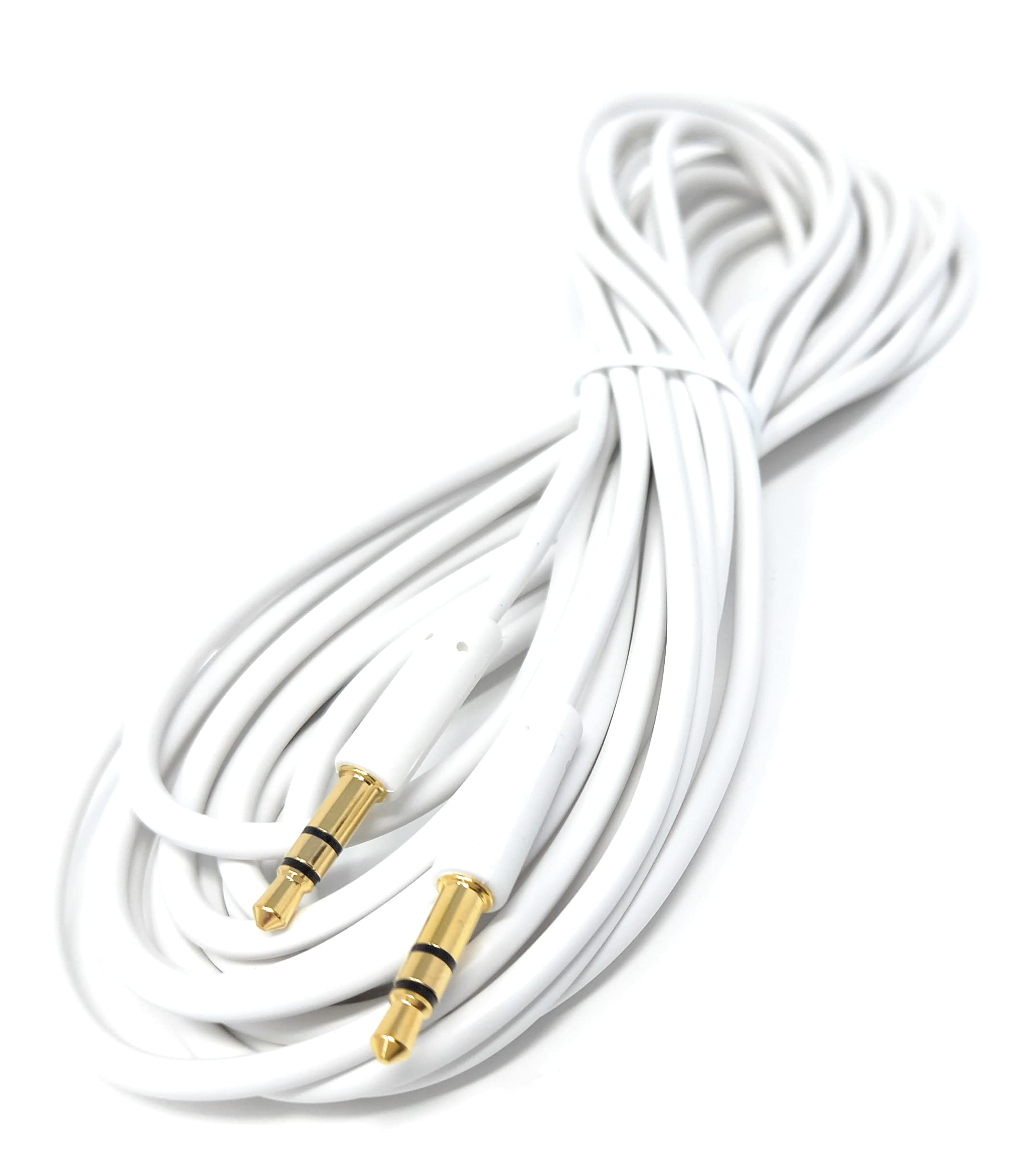 DRUT 3.5mm Stereo Audio Jack Plug to Plug, Male to Male AUX, Slim Flexible Lead Cable