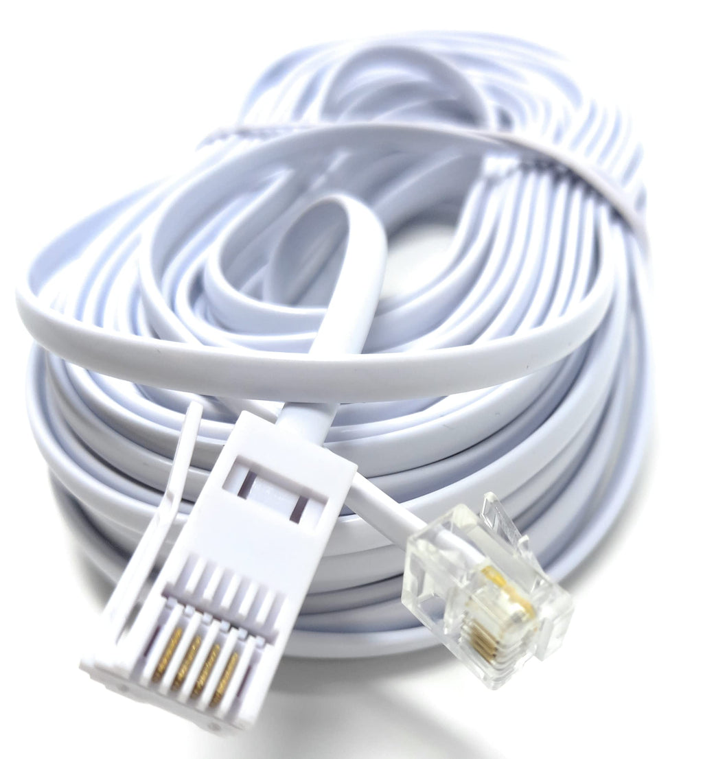 DRUT RJ11 to BT, 4 Pin Male to Male Rollover Cable Modem Router Lead Cord VDSL/ADSL (not for telephone)