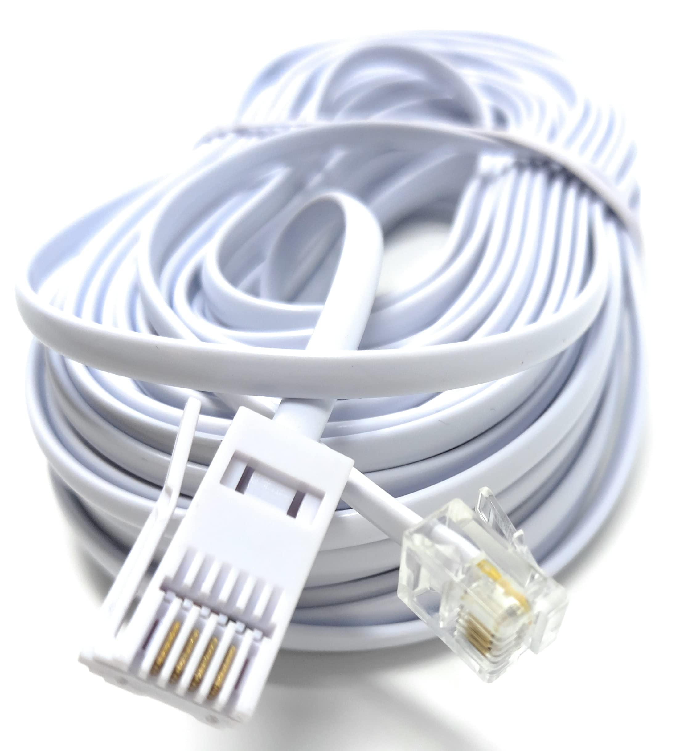 DRUT RJ11 to BT, 4 Pin Male to Male Rollover Cable Modem Router Lead Cord VDSL/ADSL (not for telephone)