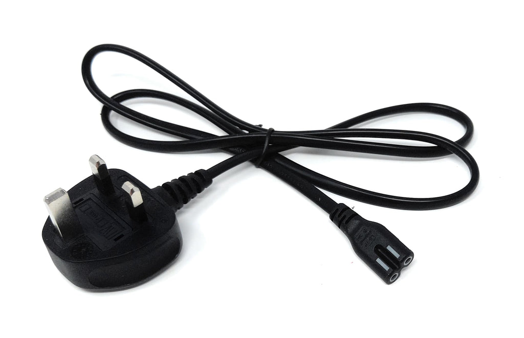 UK Power Cable 3A Fused Plug to C7 Figure-8 Lead – Compatible with PS5, PS4, Xbox, Laptops, Smart TVs, DVD Players, and Chargers