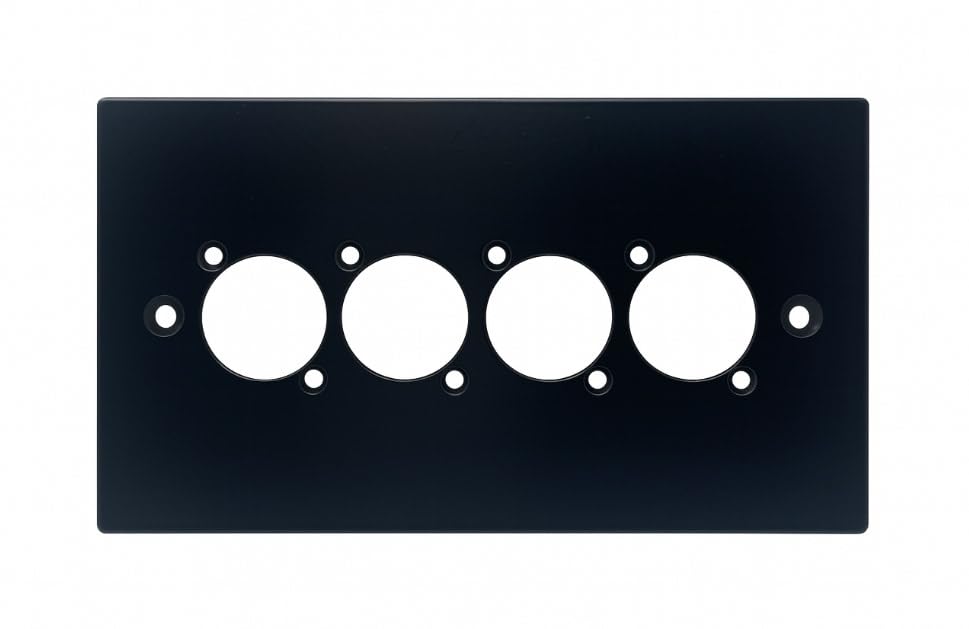 Double Gang Aluminium Wall Plate – D-Series Hole Compatible with Neutrik, HDMI, USB, RJ45, XLR, RCA, BNC 121x86x5mm with Screws