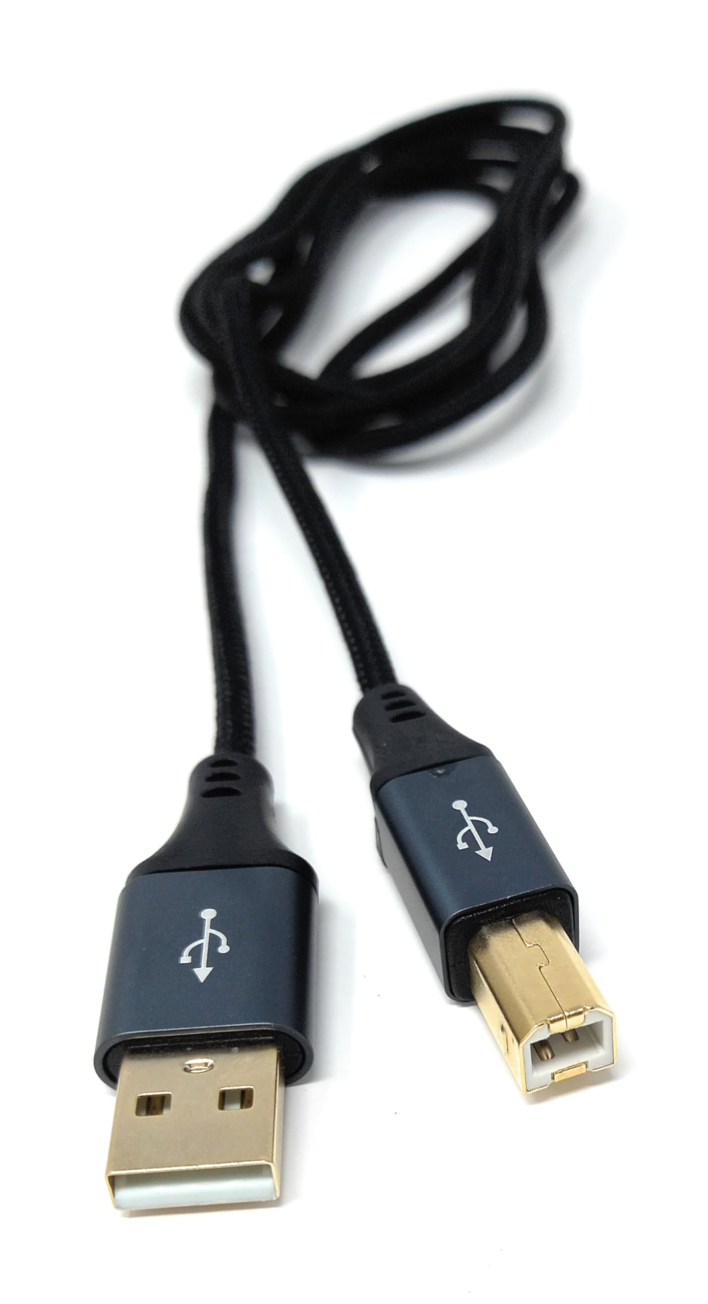 DRUT USB Printer Cable – Type A Male to B Male 2.0, Braided Cord with 24K Gold-Plated Connectors