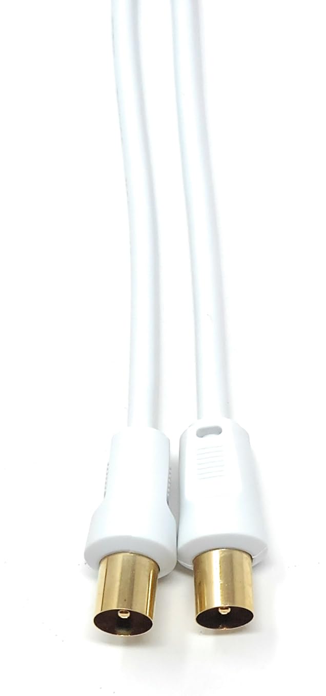 DRUT TV Male to Male Plug Coaxial Cable RG6 Aerial Digital Antenna RF Fly Lead Cable
