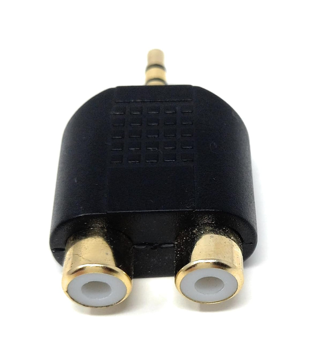 DRUT 3.5mm Stereo Jack Plug to Twin RCA Phono Mono Splitter or Combiner Audio Adapter