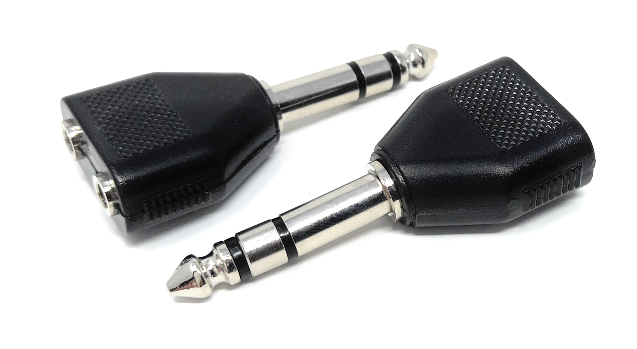 DRUT 2 x 3.5mm Mono Jack Sockets to 1 x 6.35mm Stereo Jack Plug Y Splitter Audio Adapter