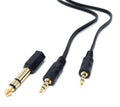 DRUT 20cm 3.5mm to 3.5mm Male Jack Audio Stereo AUX Cable With 6.35mm 1/4 inch Adapter Converter Gold Plated Connectors Lead 0.6ft Black