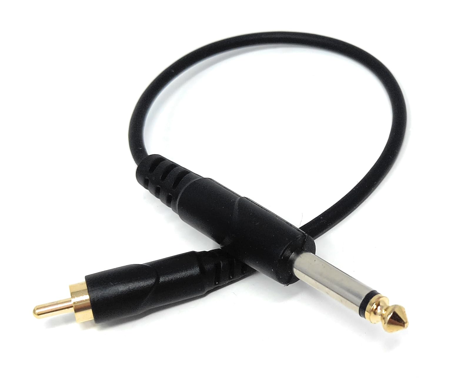 DRUT 6.35mm (1/4") Mono Jack Plug to RCA Phono Audio Cable – Signal Patch Lead for Mixers, Controllers, DJ & Audio Equipment