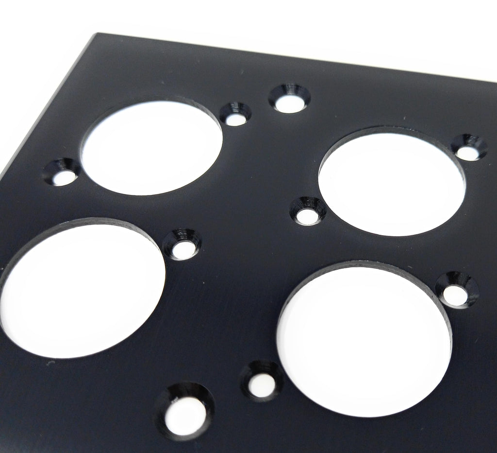 Brushed Aluminium Wall Plate, 86x86mm, D-Series Hole, Compatible with Neutrik, HDMI, USB, RJ45, BNC, RCA, XLR Wall Faceplates