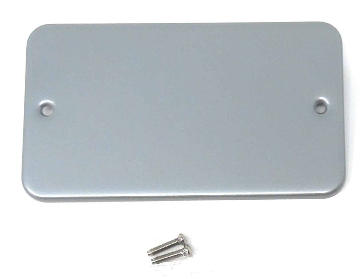 Dual Gang Metal Clad Blanking Plate – Durable Wall Faceplate Cover for Electrical Sockets with Screws Included (WxHxD): 140x80x4mm