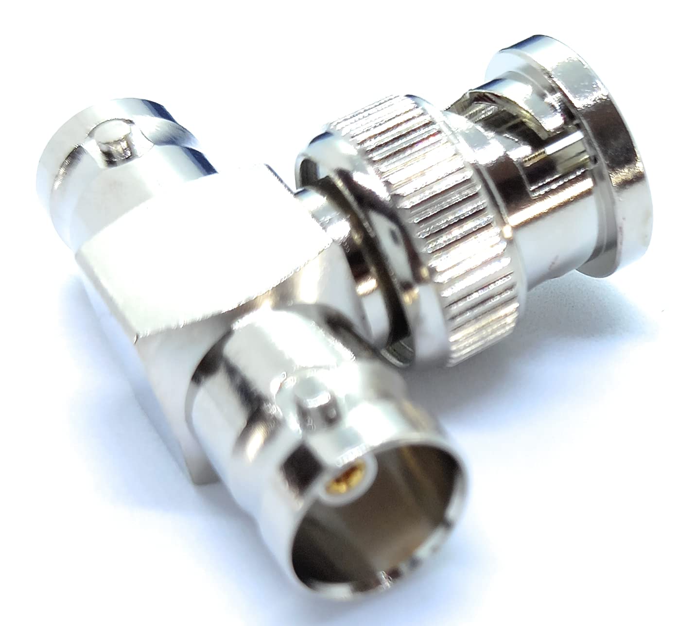 BNC T Shape 3 Way BNC 1 Male to 2 Female RF Adapter Connector Coupler for CCTV Camera Video SDI/BNC Cable Joining Extension Coaxial