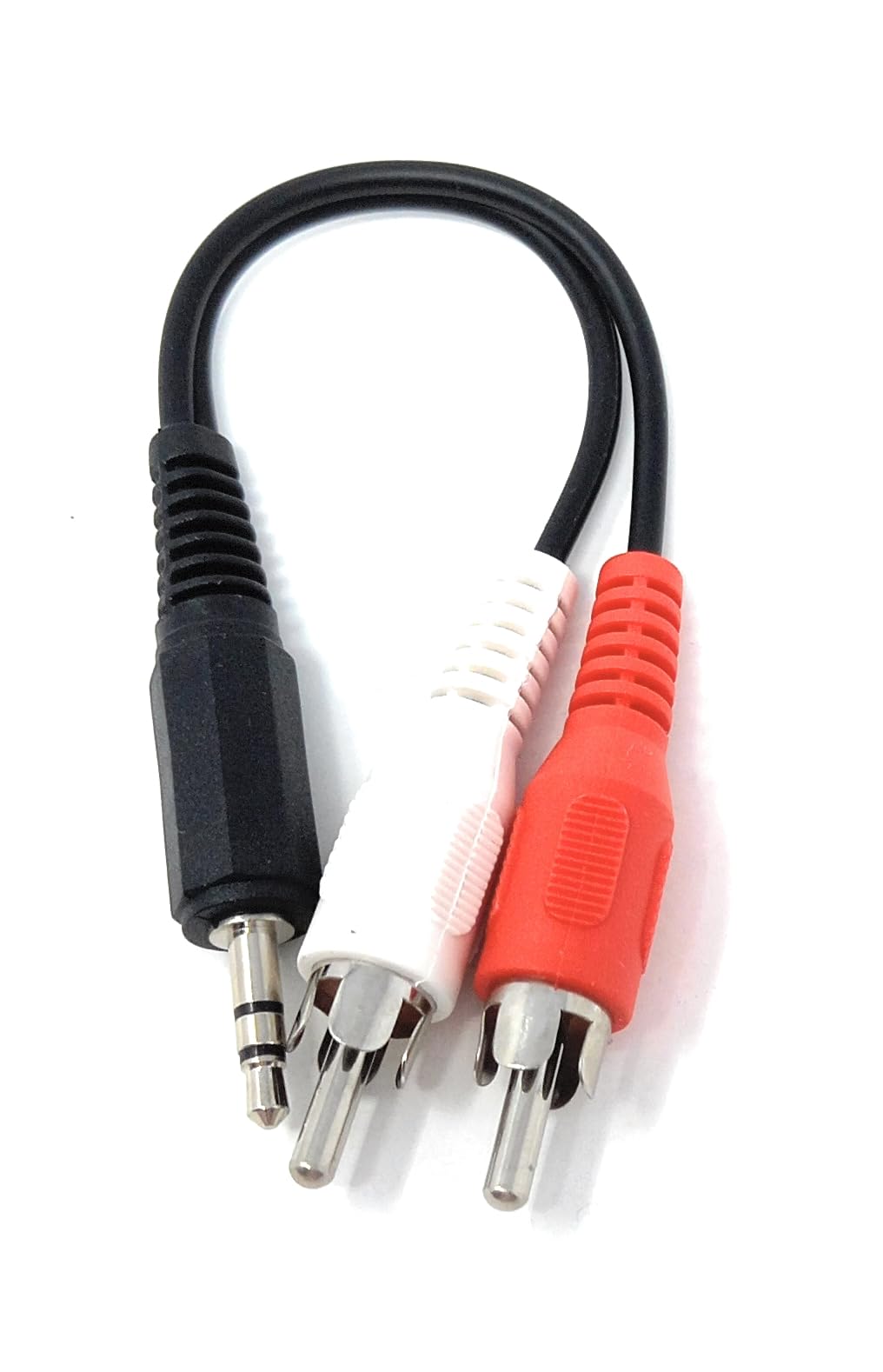 DRUT 3.5mm Stereo AUX Jack to 2 x RCA Phono Stereo Audio Cable Lead, Nickel Connectors
