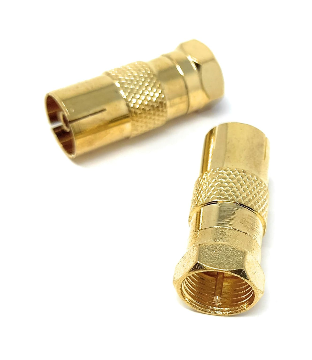 DRUT RF Female Coax Socket to F Type Screw Male Plug Adapter Converter for TV, Satellite Cable