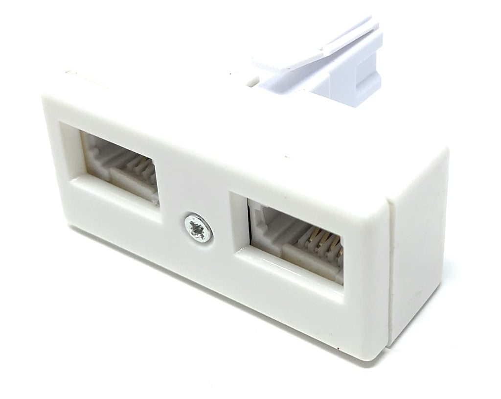 DRUT BT 1x BT Plug - 4x BT Sockets Telephone Splitter BT Phone Lines T Shaped Cable Adapter, White