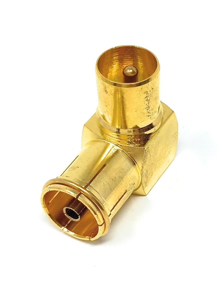 DRUT TV Male to Female Aerial Antenna Right Angle Coaxial Connector Adapter