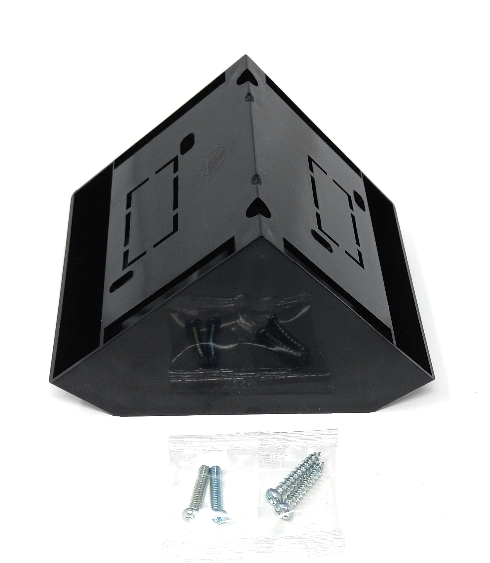 1pcs. 1 Gang Pattress Electrical Back Box - 45 Degree Angled Surface Mount, 85mm x 85mm for Faceplates and Workbench Installations, Black