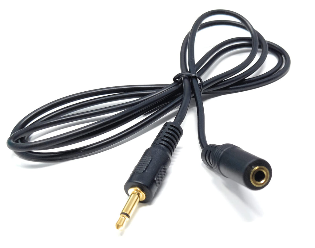 3.5mm Mono Jack to 3.5mm Socket Extension Cable Gold Connectors, Male Plug to Female Socket