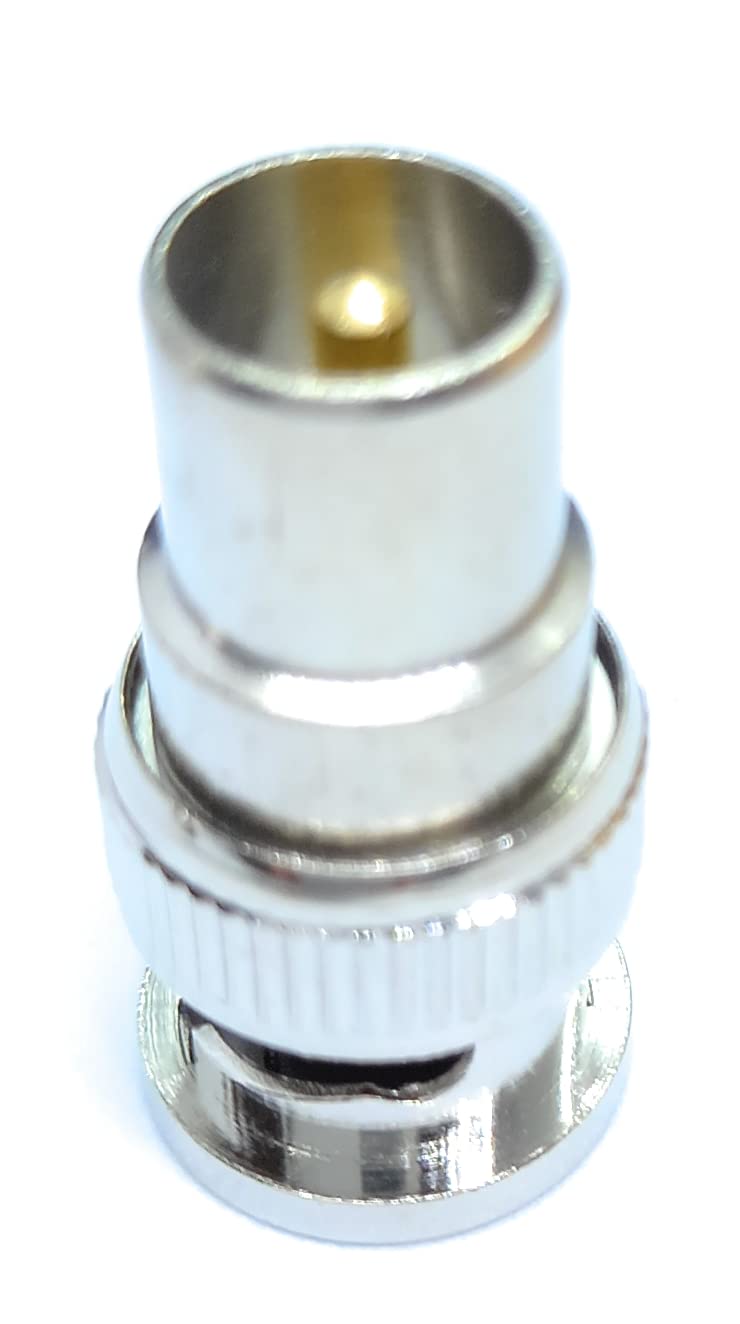 DRUT TV RF Male Plug to BNC Male Plug Coaxial Adapter - Perfect for CCTV, Radio, and AV Connections
