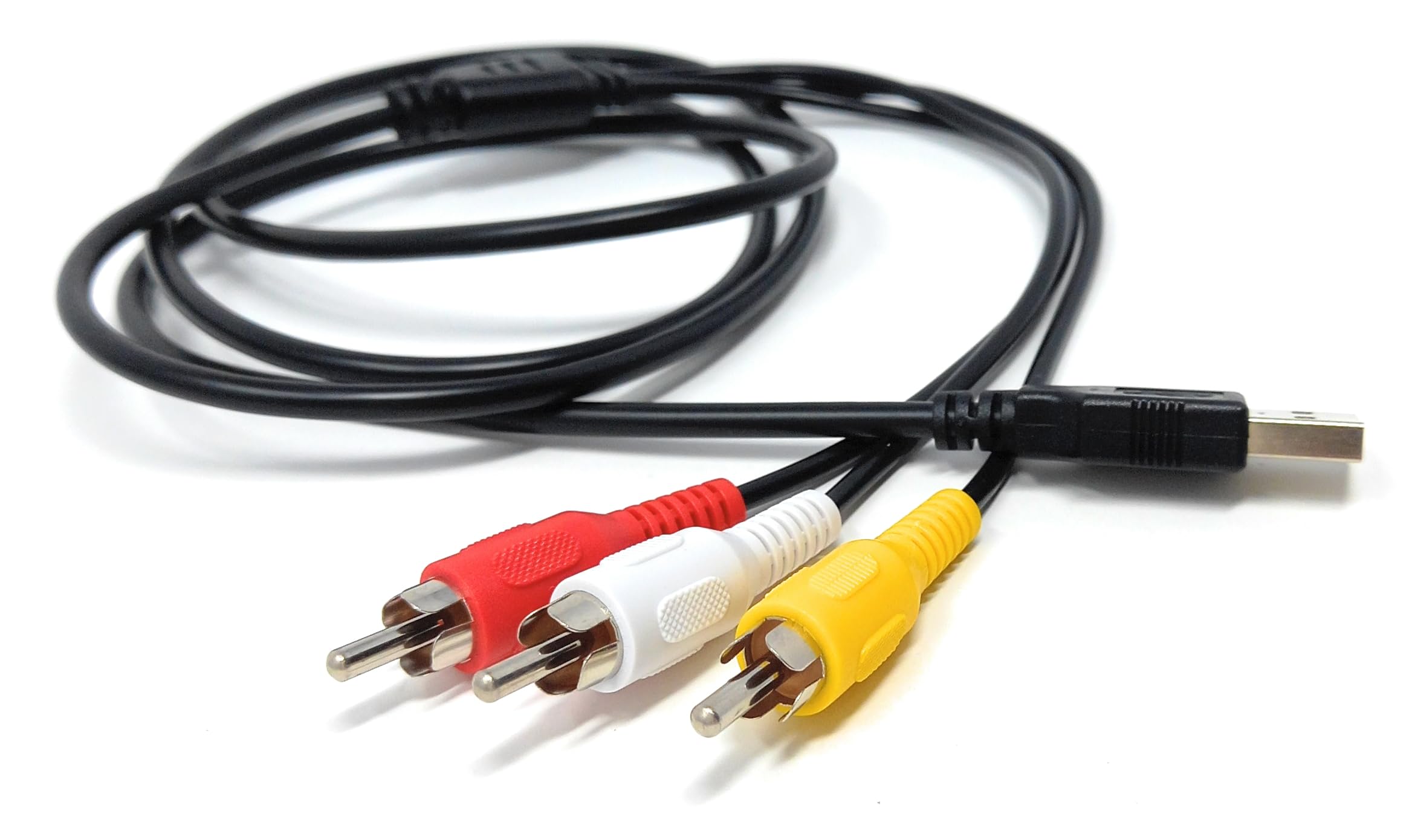 DRUT 1.5m USB to 3 RCA Cable – USB 2.0 Male to Triple 3RCA Female Audio Video Composite Adapter for TV, PC, HDD, DVR