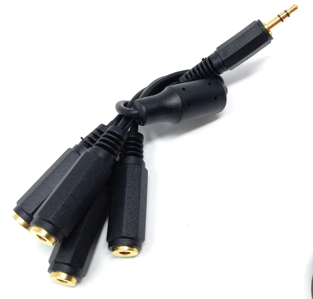 DRUT 3.5mm Jack to Socket Audio Cable Y Headphone Splitter Stereo for Microphones, Headphones Adapter for Phones, Earphones, Speakers, Tablets, PC Extension Lead Gold Plated