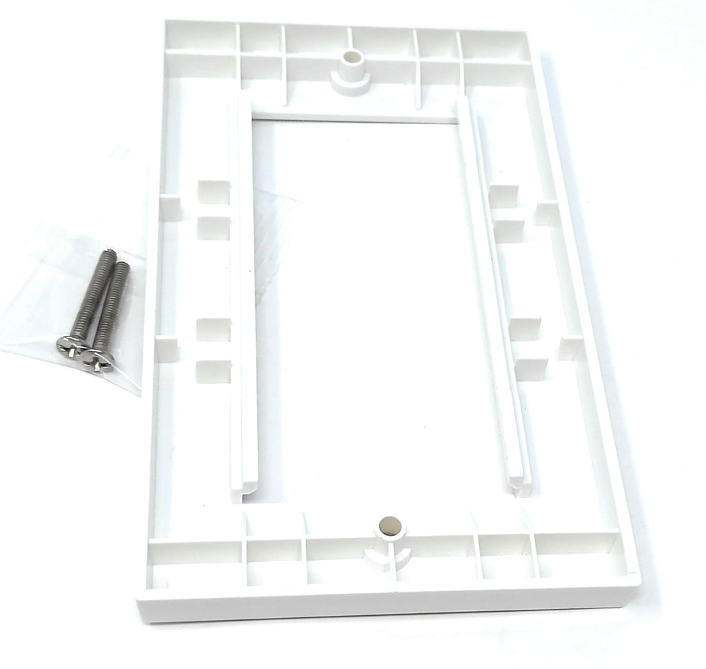 Double Gang White Wall Plate Faceplate Frame 146mm x 86mm for 4 x Euro Modules, Screws Included