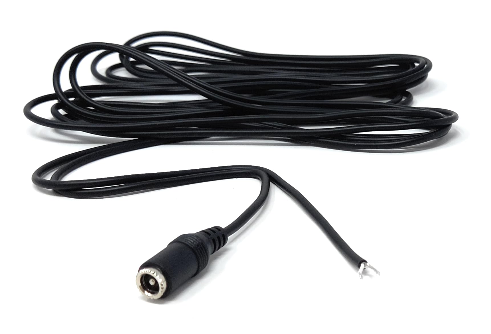 DRUT 2.1mm x 5.5mm Female DC Socket to Bare Wire Power Cable – Compatible with LED Signs, Solar-Powered Outdoor Devices, CCTV, and More