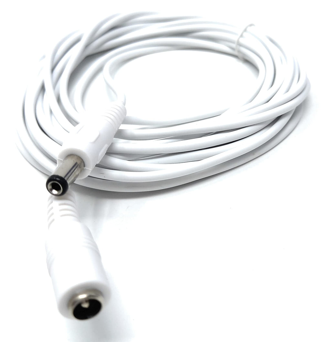 5.5mm x 2.1mm DC Power Plug to Socket, Male to Female CCTV, LED, Modem Router, Music Instruments Extension Lead Cable