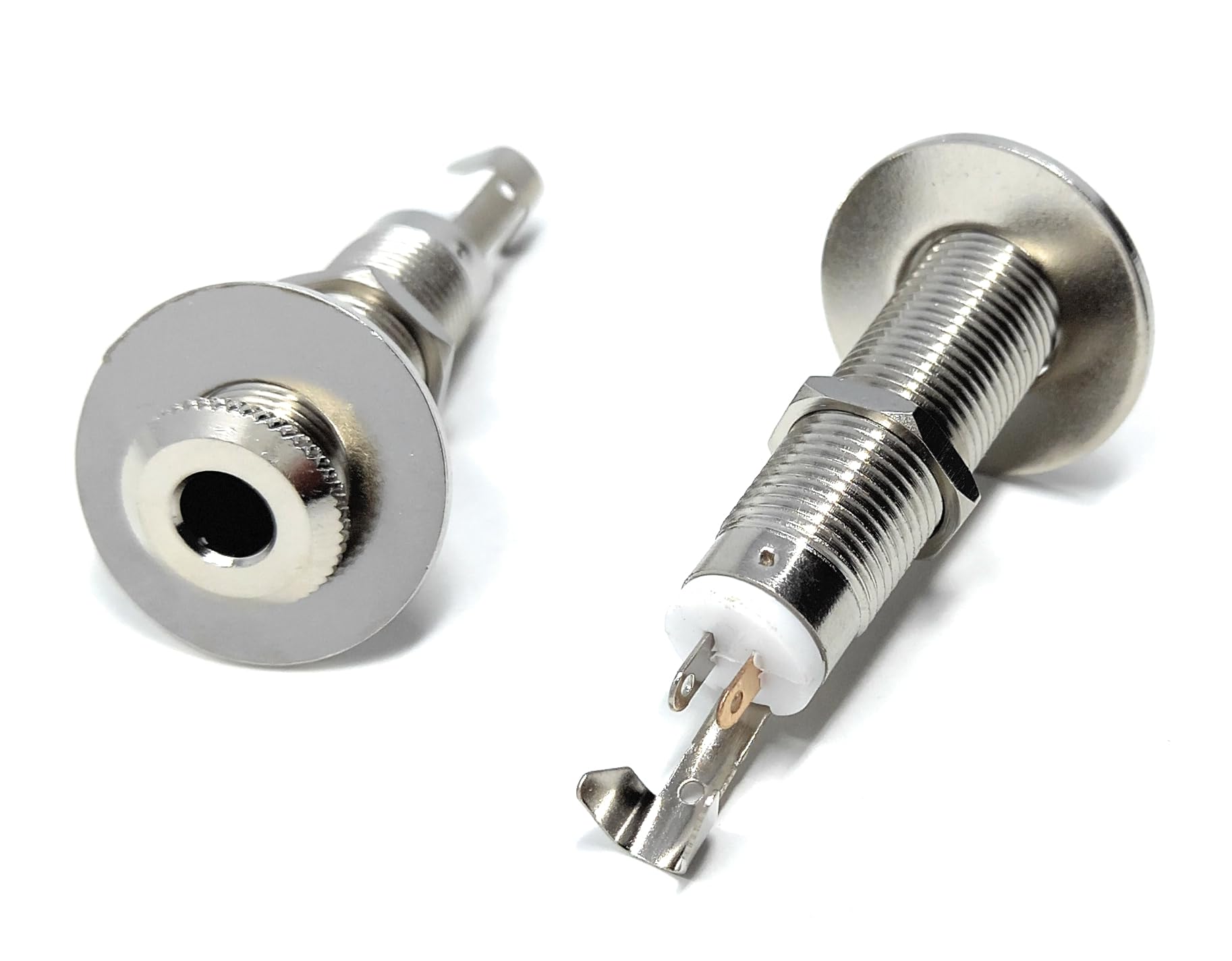 DRUT 6.35mm TRS Stereo Panel Chassis Output Jack Socket for Electric/Bass Guitar, Music Instruments, Adapter, Soldering Terminal Ends