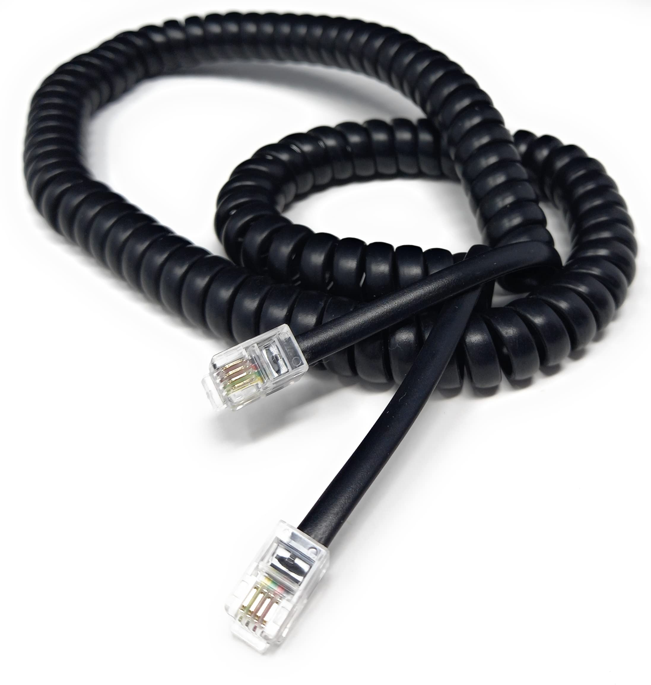 DRUT Coiled RJ10 RJ9 RJ22 4P4C 4 PIN Telephone Handset Curly Lead Cable