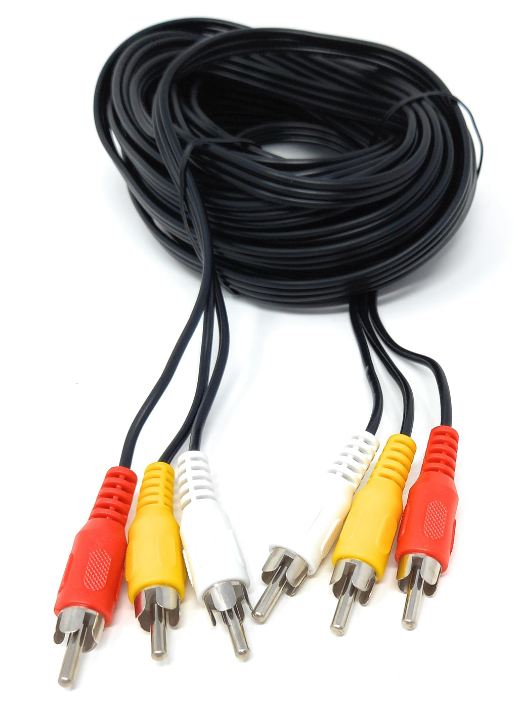 DRUT Triple 3 x RCA to RCA Phono Plugs to Plugs Composite, Audio Video Male to Male Cable Lead Nickel Contacts