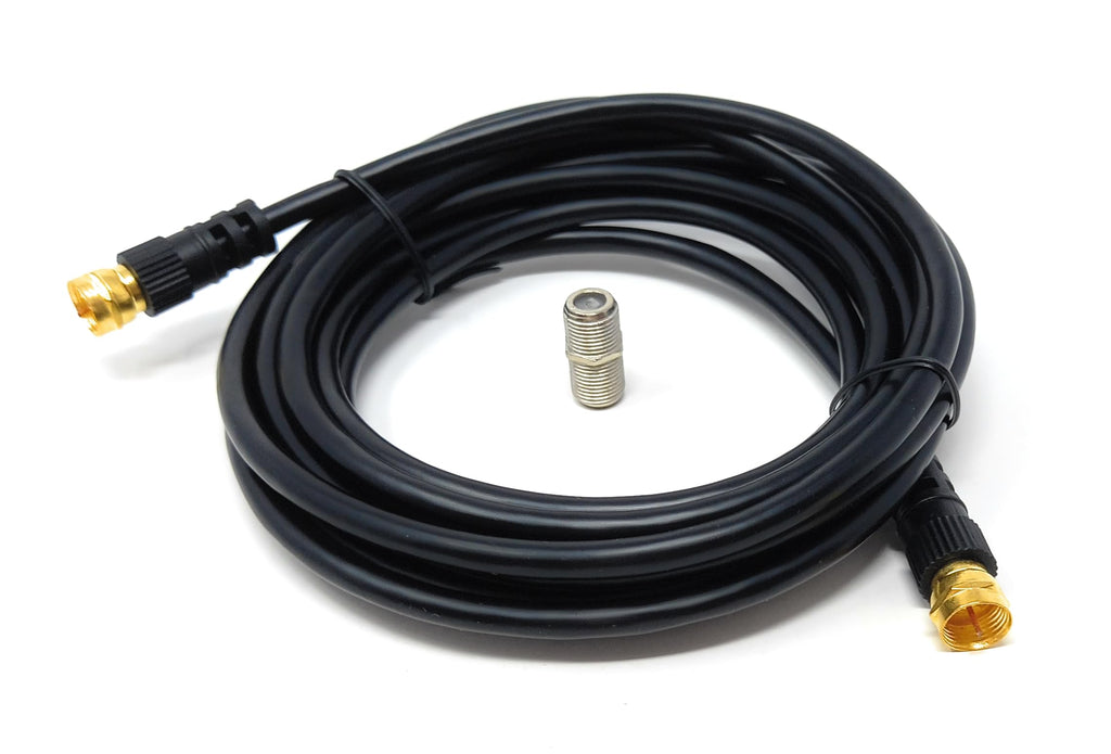 DRUT F-Type Connector TV RG6 Cable With (F-Type Female Coupler) Compatible With STB, Dish TV, Satellite, Antenna Coax Cable Lead