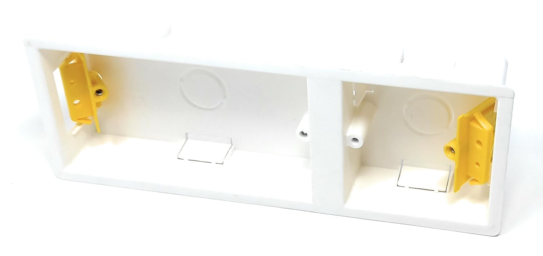 3 Gang (2 1) Dry Lining Back Plasterboard Box, Pattress Box with Adjustable Lugs 35mm, for Faceplate