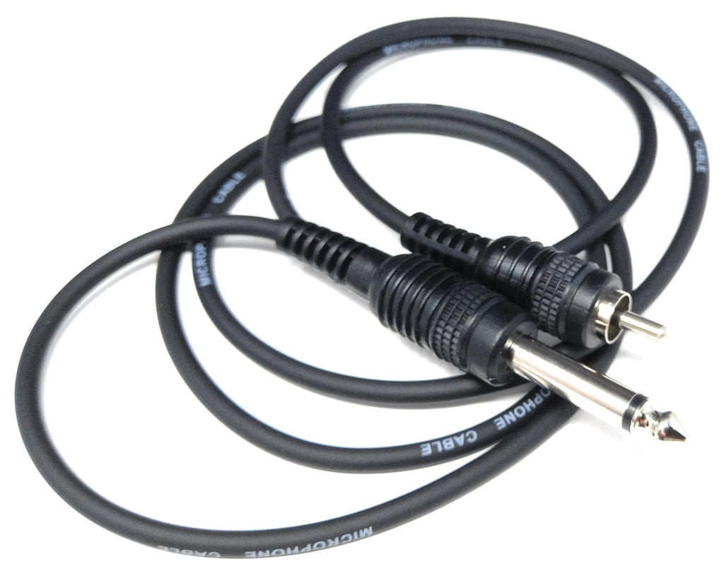 DRUT 6.35mm (1/4") Mono Jack Plug to RCA Phono Plug Audio Male to Male Lead Cable